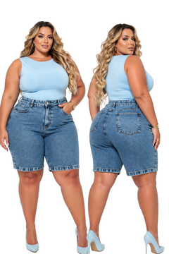 Bermuda Plus Size Femina com Mom Clara Jeans Feminino