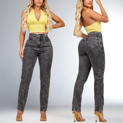 Calça Mom Jeans Cintura Alta Feminina Levanta Bumbum